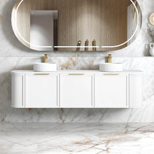 Hampshire 1800mm Wall Hung Double Vanity with Solid Surface Countertop